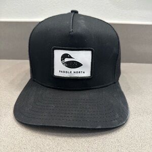 Paddle North Black Trucker Hat with Loon Patch